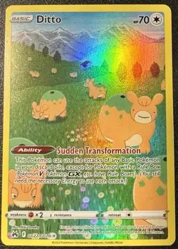 Ditto GG22/GG70 Galarian Gallery Crown Zenith Full Art Holo Rare Pokemon Card - Image 1