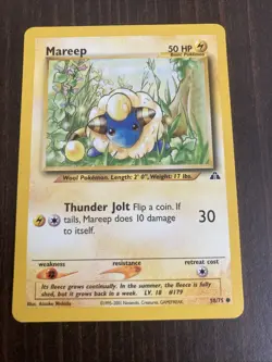 Mareep 58/75 Neo Discovery Rare Vintage Pokemon Card Marep Mareap Mureep - Image 1