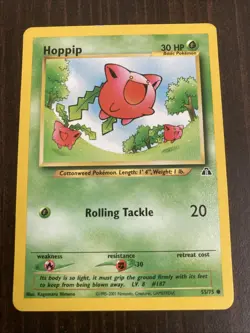 Hoppip 55/75 Neo Discovery Rare Vintage Pokemon Card HopHip Hopip - Image 1