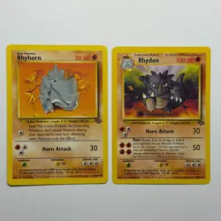 Pokemon TCG Rhyhorn Rhydon 2-Card Evolution Lot WOTC Vintage 1999 - Image 1