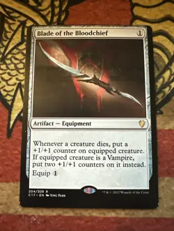 Mtg Magic Commander 2017 Blade Of The Bloodchief Misprint Miscut Error Card - Image 1