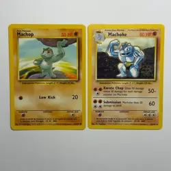 Pokemon TCG Machop Machoke 2-Card Evolution Lot WOTC Vintage 1999 - Image 1