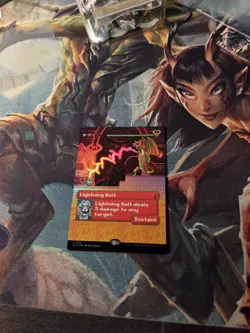 MTG Lightning Bolt (1822) *Rainbow Foil* Borderless Secret Lair Pixel Perfect NM - Image 1