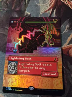 MTG Lightning Bolt (1822) *Rainbow Foil* Borderless Secret Lair Pixel Perfect NM - Image 2