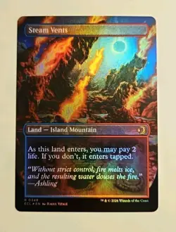 MTG Steam Vents #0348 FOIL BORDERLESS Shock Land Lorwyn Eclipsed Rare Reversible - Image 1