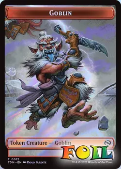 Goblin&Warrior 2Sided Token 12&13 MTG Tarkir: Dragonstorm Token NP Foil - Image 1