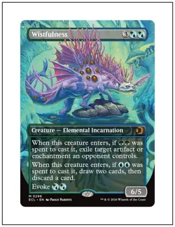 1x Wistfulness - 0296, Borderless Art, Lorwyn Eclipsed, Magic MTG NM - Image 1
