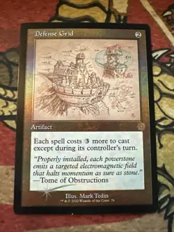 Mtg Magic Brothers War Foil Defense Grid Schematic Miscut Corner Misprint Error - Image 1