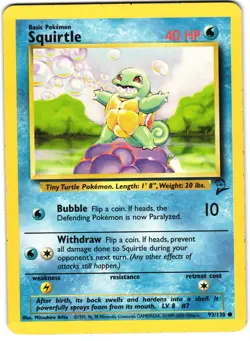 Squirtle 93/130 Pokemon Base Set 2 - Image 1