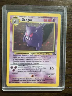 1999 Pokemon TCG Fossil Gengar Holo Rare Card 5/62 Excellent Condition - Image 1