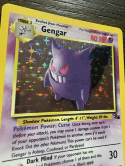 1999 Pokemon TCG Fossil Gengar Holo Rare Card 5/62 Excellent Condition - Image 2