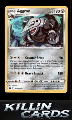 Aggron 089/159 Pokemon Holo Rare Crown Zenith Card NM - Image 1