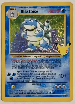 Pokemon TCG Blastoise 3/102 Holo 25th Anniversary Celebrations - Image 1
