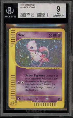 Pokemon Mew Expedition Holo Rare #19 CHIPPED SLAB BGS 9 Mint - Image 1