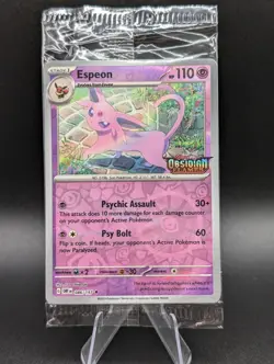 Espeon (Best Buy Exclusive) 086/197 Pokemon Obsidian Flames Stamped Sealed Promo - Image 1