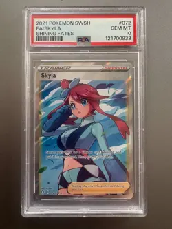 SKYLA PSA 10 POKEMON SWORD & SHIELD SHINING FATES #072 - Image 1