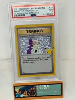 2021 Pokemon Celebrations - IMPOSTER PROFESSOR OAK Holo #73 - PSA 7 - Image 1