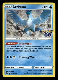 Articuno 024/078 Rare Pokemon GO Holo Pokemon NM - Image 1