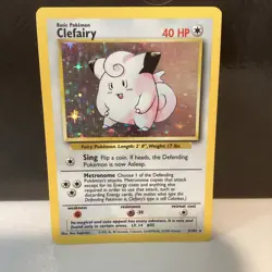 Pokemon Clefairy 5/102 Base Set Holo Rare 1999 Basic 40HP Fairy - Image 1