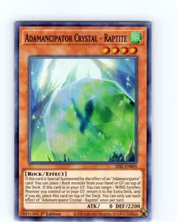 Yu-Gi-Oh Adamancipator Crystal - Raptite SESL-EN005 1st Edition Super Rare NM - Image 1