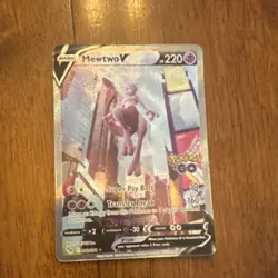 Pokemon Mewtwo V Ultra Rare Pokemon GO 030/078 Holo English Card - Image 1