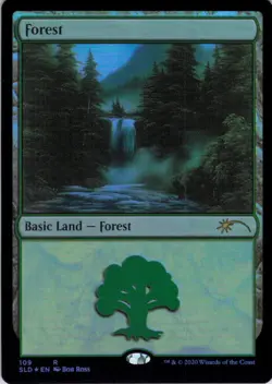 MTG Forest (109) | NM Foil | Secret Lair Bob Ross Lands {SLD} - Image 2