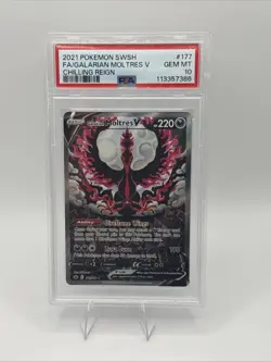 PSA 10 Galarian Moltres V 177/198 Pokemon Chilling Reign - Image 1