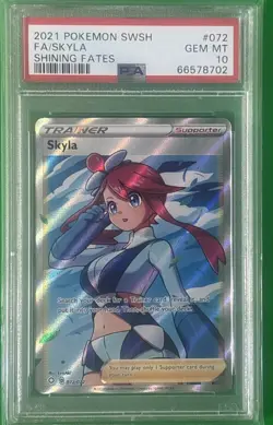 2021 POKEMON SWORD & SHIELD SHINING FATES #072 FULL ART/SKYLA PSA 10 - Image 1