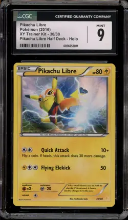 Pokemon Pikachu Libre XY Trainer Kit Half Deck Holo #30 CGC 9 Mint - Image 1