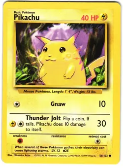 Pikachu 58/102 Pokemon Base Set - Image 1