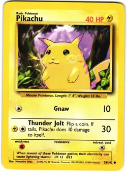 Pikachu 58/102 Pokemon Base Set - Image 3