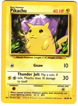 Pikachu 58/102 Pokemon Base Set - Image 5