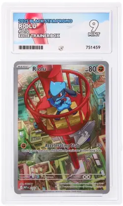 Pokemon TCG Riolu 010 Mega Evolution Black Star Promo Ace Mint 9 - Image 1