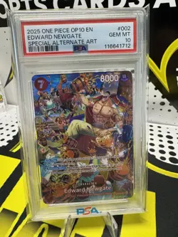 2025 ONE PIECE OP10-ROYAL BLOOD SPECIAL ALTERNATE ART EDWARD NEWGATE PSA 10 - Image 1
