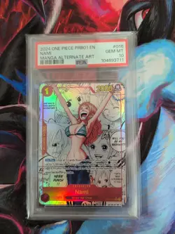 2024 ONE PIECE MANGA ALTERNATE ART PRB01-016 NAMI PSA 10 - Image 1