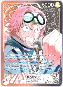 ULTRA RARE ALT ART LOW POP CUSTOM ONE PIECE!!! Koby Leader - Image 1