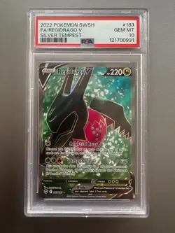 2022 Pokemon SWSH Silver Tempest #183 Full Art Regidrago V PSA 10 Card GEM MINT! - Image 1