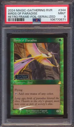 2024 MTG RAVNICA REMASTERED BIRDS OF PARADISE RETRO FRAME SERIALIZED /500 PSA 9! - Image 1