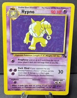 Pokemon TCG: Hypno 23/62 Fossil-Reg-Unlimited-WOTC-Rare-LP - Image 1