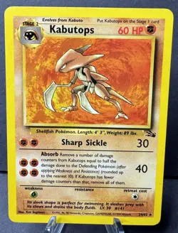 Pokemon TCG: Kabutops 24/62 Fossil-Reg-Unlimited-WOTC-Rare-LP - Image 1
