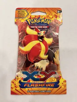 Pokemon XY Flashfire Sleeved Booster Pack Pyroar Cover Art - Image 1