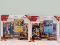Pokemon TCG: Surging Sparks 3 Pack Blister Zapdos Quagsire Promo Lot of 2 Sealed - Image 1