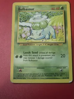 Pokemon TCG Bulbasaur Base Set 44/102 WOTC, Near Mint Condition - Image 1