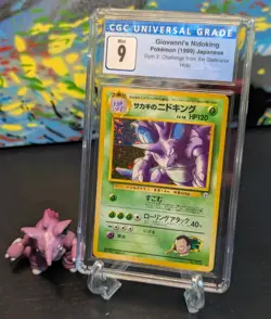 1999 Pokemon ⛰ Giovanni's Nidoking JPN Gym Challenge #34 Holo 🌀 CGC 9 Mint ✨ - Image 1