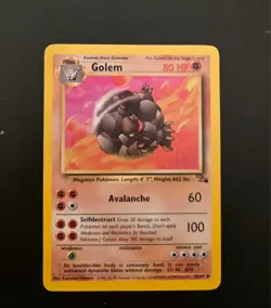 Pokemon Fossil Golem 36/62 Vintage WOTC Uncommon - Image 2