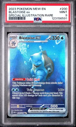 Pokemon Mew EN BLASTOISE EX 151 Special Illustration Rare 200/165 PSA 9 🌿 MINT - Image 1