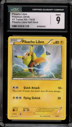 Pokemon Pikachu Libre XY Trainer Kit Half Deck #14 CGC 9 Mint - Image 1