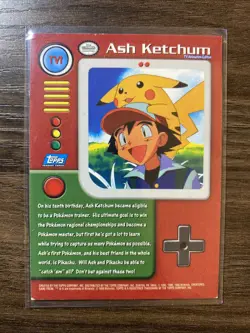 1999 Topps Pokemon TV Animation Edition Ash Ketchum #TV1 - Image 2