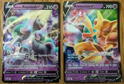 Lot of 2 Jumbo cards Pokemon TCG - Pikachu VMax, Galarian Rapidash & Alakazam - Image 1