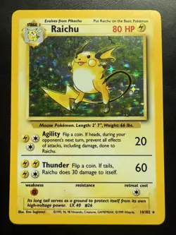 Pokemon Cards: Base Set Rare Holo: Raichu 14/102 - Image 1